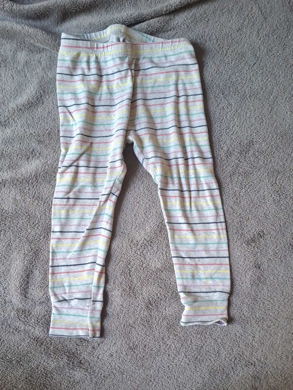 Carter's White Leggings with Pastel Rainbow Stripes
